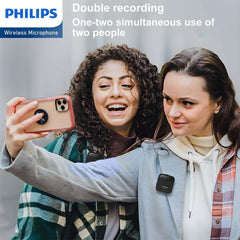 Philips 2.4 Ghz Wireless Microphone, 360 Degree Sound Collecting, Pin Microphone, Ultra Long Distance Transmission, Dsp Noise Canceling, Automatic Pairing, Monitoring Function (1 + 1)