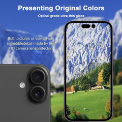 BUCKKO Camera Lens Protector for iPhone 16/16 Plus, HD 360-Degree Protection Tempered Glass drop-proof Screen Protector, Case Friendly No-Bubble HD Clear Camera Lens Screen Protector for iPhone 16 /16 Plus【Anti-Scratch】【Anti-Fingerprint】-1PCS