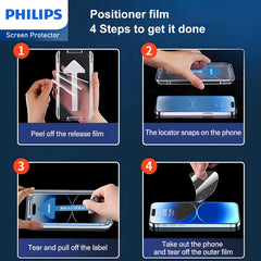 Philips Blue Light Filter Tempered Glass Screen Protector For iPhone 14 Pro - 3 Pack (3 Pcs)