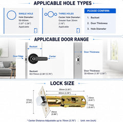 BUCKKO Locks Smart Lock 6 in 1, Fingerprint Door Lock Set, Keyless Entry Door Knob with APP/Code/Keys/Fingerprint, Electronic Keypad Lock Remote APP Control, Reversible Handle