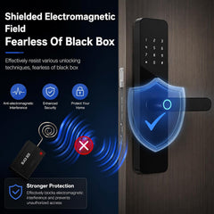 BUCKKO Locks Fingerprint Smart Door Lock with a Deadbolt, 6 in 1 Keyless Entry Door Knob with APP/Keypad Code/Keys/Fingerprint/IC Card/Deadbolt, Electronic Keypad Lock, Smart Locks for Front Door