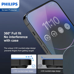 Philips Blue Light Filter Tempered Glass Screen Protector For iPhone 14 Pro