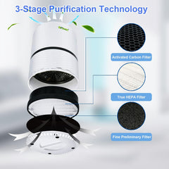 BUCKKO AV-P152 Air Filter Replacement, Compatible with AROVEC AV-P152 Air Purifier, High Efficiency 3-in-1 Package (Preliminary Filter, H13 True HEPA Filter and Efficiency Carbon Filter), 2 Pack