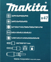 Makita B-36170 Rachet and Bit Set - Multi-Colour (47-Piece)