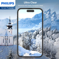 Philips HD Clear Glass Screen Protector Film for iPhone 14 Pro Max Tempered Glass Explosion-proof Nano Coated Filter for iPhone 14 Pro Max【Anti-Oil】【Anti-Shatter】【Anti-Fingerprint】【Full Coverage】【Hardness 9H】 With Auto Alignment Tool Kit