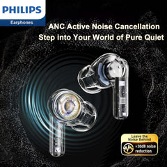 Philips Wireless Bluetooth Headphones Touchscreen-ENC Noise Cancelling Versatile in-Ear Long Battery Life Bluetooth 6.0 IPX7 Waterproof Compatible with iPhone/Samsung/iOS/Android/Tablet