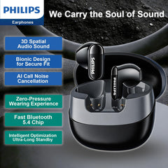 Philips TAT2169 Black True Wireless Headphones Charging Case