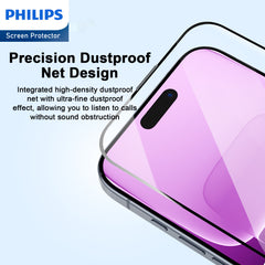 Philips HD Clear Glass Screen Protector Film for iPhone 16 Plus Tempered Glass Full Coverage 9H DLK1212