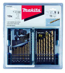 Makita D-67527 19 Piece Hss-Tin Metal Bit Set