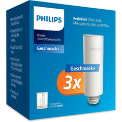 Philips Instant Water Filter Jug Flavour + Replacement Filter Pack of 6 Reduces Chlorine & Lead - Retains Minerals