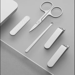 XIAOMI Mijia 5Pcs Portable Fingernail Toenail Manicure Pedicure Magnetic Absorption Stainless Steel Nail Clipper Se