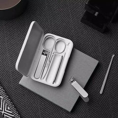 XIAOMI Mijia 5Pcs Portable Fingernail Toenail Manicure Pedicure Magnetic Absorption Stainless Steel Nail Clipper Se