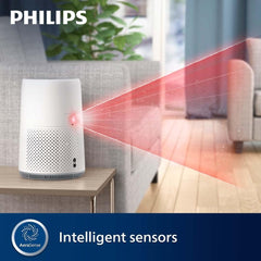 Philips 800i Series Compact Air Purifier, 49m2, HEPA & Activer Carbon Filter, Removes Up To 99,5% Of The Particles & Aerosols From The Air*, Connected with Air+ App, White (AC0850/70)