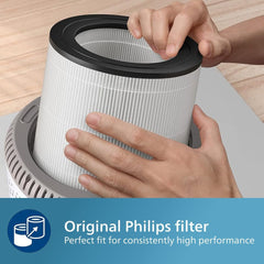 Philips Genuine Replacement Filter for Air Purifier AC0650, NanoProtect HEPA, 12 Months, Lifetime Indicator, Black/White (FY0611/30)