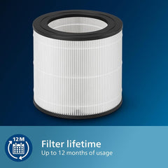 Philips Genuine Replacement Filter for Air Purifier AC0650, NanoProtect HEPA, 12 Months, Lifetime Indicator, Black/White (FY0611/30)