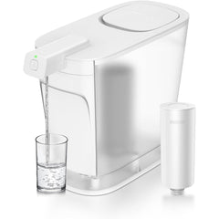 Philips Water Filter Jug +6 Micro X-Clean Replacement Filter Cartridges, Fast Flow, White, 2.6 litres, Electronic Timer, Packaging May Vary