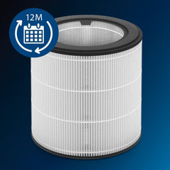 Philips Genuine Replacement Filter NanoProtect HEPA, Up to 12 months lifetime, Filters 99.5% 0.003μm particles, White/Black (FY0194/30)