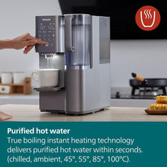 Philips Reverse Osmosis Purification Pure Mineral Water Station, Chilled to Boiling, Compressor Cooling, Aquaporin Inside, Grey, ADD6921DG/79