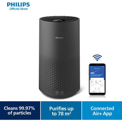 Philips Air Purifier Smart 1000i Series - Purifies rooms up to 78 m², Removes 99.97% of Pollen, Allergies, Dust and Smoke, Wi-Fi Connectivity, Ultra-quiet and Low energy Consumption, Black (AC1715/71)