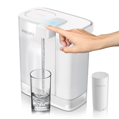 Philips GoZero Next-gen Instant Water Filter Pitcher, Rechargeable Battery, Mirco-X Clean Technology, 3L 12 Cups, 1L/min Fast Flow, Countertop Filtered Water Purifier Jug for Tap Water, 1 Filter