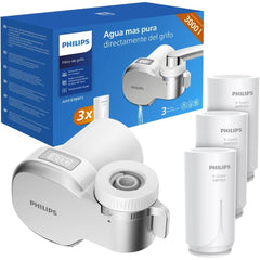 Philips Water Ontap Filter AWP3705P3/10 Micro Filtration with Digital Display and 3 Replacement Cartridges, 1000 L Filtration Capacity