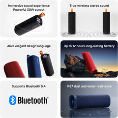 Xiaomi Sound Outdoor 30 W, Portable Bluetooth Speaker Sound True Wireless Stereo Bluetooth 5.4 IP70 Waterproof Long Playback Black