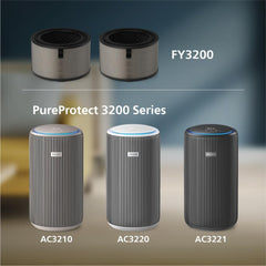 Philips Original Replacement Filter for 3200 Series AC3210, AC3220 and AC3221 Air Purifiers, HEPA NanoProtect + Active Carbon, 12 Months Lifetime, Black/White (FY3200/30)