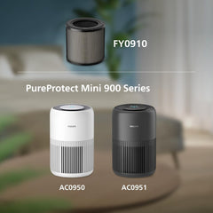Philips Original Replacement Filter for 900 Series AC0950 and AC0951 Air Purifiers, HEPA NanoProtect + Active Carbon, 12 Months Lifetime, Black/White (FY0910/30)