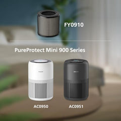 Philips Original Replacement Filter for 900 Series AC0950 and AC0951 Air Purifiers, HEPA NanoProtect + Active Carbon, 12 Months Lifetime, Black/White (FY0910/30)