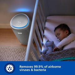 Philips Air Purifier 4200 Series, HEPA NanoProtect + Double Active Carbon Filter, CADR 600m³/h for 156m², Ultra-Quiet, Intelligent and Energy efficient, Silver (AC4220/12)