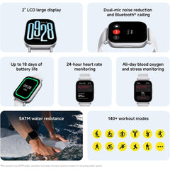 Xiaomi Redmi Watch 5 Active Smartwatch, 2.0 Inch LCD Display, 18 Day Battery, 140+ Sports Modes, Heart Rate and SPO₂ Tracking, 5ATM Waterproof, Bluetooth Calls, Fitness Tracker, Sleep Monitor, Black