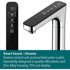 Philips Reverse Osmosis Purification Instant Pure Water Tap, Seven Temperature Settings, 800 GPD Tankless Filtration, Smart Faucet, Polished Chrome, AUT6104CH/79