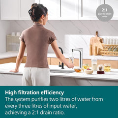 Philips Reverse Osmosis Purification Instant Pure Water Tap, Seven Temperature Settings, 800 GPD Tankless RO Filtration, Brushed Nickel, AUT6104BN/79