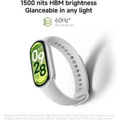 Xiaomi Smart Band 10 Fitness Tracker, 1.72" AMOLED Display, 21-Day Battery Life, 150+ Sports Modes, Heart Rate & Sleep Monitoring, Electronic Compass, 5ATM Waterproof, 2-Year Warranty – Silver
