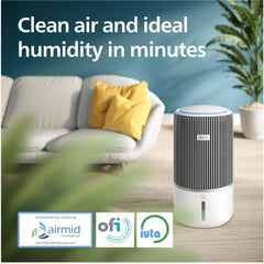 Philips 3400 Series 2-in-1 Air Purifier and Humidifier, HEPA NanoProtect + Active Carbon Filter, Hygienic Humidification at 650ml/h, CADR 300m³/h for 78m² (AC3420/10)
