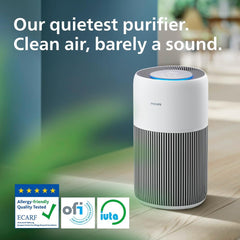Philips Air Purifier Series 2200, HEPA NanoProtect + Activated Carbon Filter, CADR 400m³/h for 104 m², Allergy Sufferers, Ultra-Quiet, Smart and Durable Filter (AC2210/10)