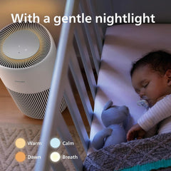 Philips Air Purifier Series 2200, HEPA NanoProtect + Activated Carbon Filter, CADR 400m³/h for 104 m², Allergy Sufferers, Ultra-Quiet, Smart and Durable Filter (AC2210/10)