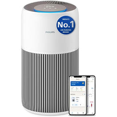 Philips Air Purifier Series 2200, HEPA NanoProtect + Activated Carbon Filter, CADR 400m³/h for 104 m², Allergy Sufferers, Ultra-Quiet, Smart and Durable Filter (AC2210/10)