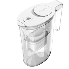 Philips Micro X-Clean Filtration Water Jug, 2.6L Capacity, Digital Timer, Flip-Top Lid, 4-Pack 150L Filters, AWP2933WHTP1/79