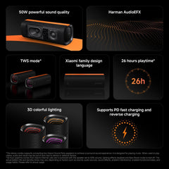 Xiaomi Sound Party NS7,Portable Speaker with 26H Play, 15W Power Bank & TWS Stereo, Professionally Tuned for Immersive Sound, Ideal for Home, Outdoors, Travel