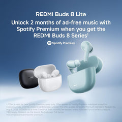 Redmi Buds 8 Lite Wireless Earbuds, 42dB Hybrid Active Noise Cancellation, 8H/36H Battery, 12.4mm Dynamic Driver, Fast Charging, Dual-Mic Clear Calls, Google Fast Pair, White