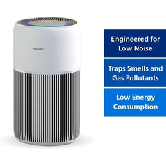 Philips Air Purifier 2200 Series, HEPA NanoProtect + Active Carbon Filter, CADR 400m³/h for 104m², Allergy sufferers, Ultra-quiet, Intelligent and Long-lasting filter (AC2220/10)