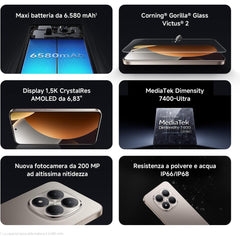 Xiaomi Redmi Note 15 Pro 5G（AU Version）, AU Version, Smartphone 256 GB, 1.5K 120Hz Eye-Care Display, IP69K, 200MP Ultimate-Clarity AI Camera, 6580mAh Battery, Titanium, Charger Not Included