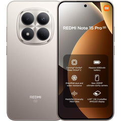 Xiaomi Redmi Note 15 Pro 5G（AU Version）, AU Version, Smartphone 256 GB, 1.5K 120Hz Eye-Care Display, IP69K, 200MP Ultimate-Clarity AI Camera, 6580mAh Battery, Titanium, Charger Not Included