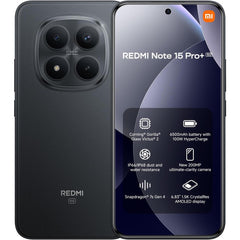 Xiaomi Redmi Note 15 Pro+ 5G（AU Version）, Smartphone 256 GB, 1.5K 120Hz Eye-Care Display, IP69K, 200MP Ultimate-Clarity AI Camera, 6500mAh Battery, Xiaomi HyperAI, Black, Charger Not Included