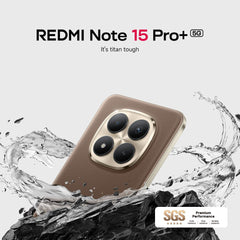 Xiaomi Redmi Note 15 Pro+ 5G（AU Version）, Smartphone 256 GB, 1.5K 120Hz Eye-Care Display, IP69K, 200MP Ultimate-Clarity AI Camera, 6500mAh Battery, Xiaomi HyperAI, Mocha Brown, Charger Not Included