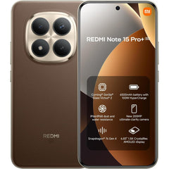 Xiaomi Redmi Note 15 Pro+ 5G（AU Version）, Smartphone 256 GB, 1.5K 120Hz Eye-Care Display, IP69K, 200MP Ultimate-Clarity AI Camera, 6500mAh Battery, Xiaomi HyperAI, Mocha Brown, Charger Not Included