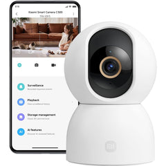 Xiaomi Smart Camera C500 3.5K 6MP Ultra HD Indoor Security Camera, AI Human & Pet Detection with Dynamic Tracking, 360° Pan-Tilt Dual Motor, Dual-Band Wi-Fi 6, Physical Privacy Shutter