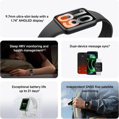 Xiaomi Smart Band 10 Pro Fitness Tracker, 1.74" AMOLED Display, 21 Days Battery Life, 150+ Sports Modes, Health Monitoring, 5ATM Water Resistant, Midnight Black