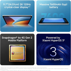 XIAOMI REDMI Pad 2 9.7'' (AU) Tablet 64GB Gray 2K 120Hz LCD Display | Snapdragon 6s Gen 2, 7600mAh (typ) Long-Lasting Battery, Dolby Atmos and Hi-Res Audio, Powered by Xiaomi HyperOS 3